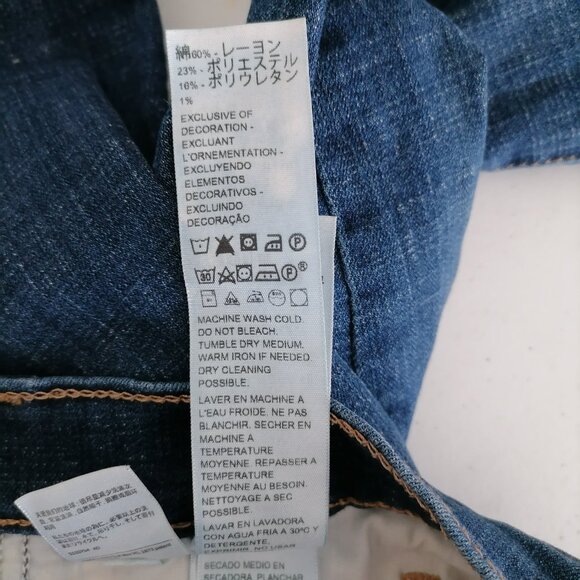 Levi's Womens Denim Blue Mid Rise Frayed Hem 311 Shaping Skinny Jeans Size 28 - Picture 8 of 10